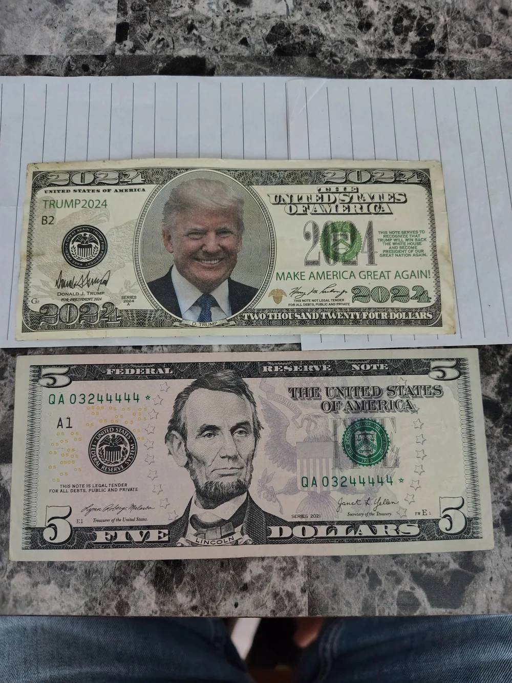 Donald Trump 2024  Campaign Note (Illegal)